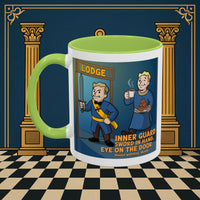 Premium Ready to Go Freemason Design | Accent Coloured 11oz Mug | Lodge Security | Inner Guard - Masonic Mugs