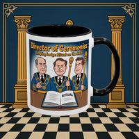 Premium Ready to Go Freemason Design | Accent Coloured 11oz Mug | Masonic Maestro | Director of Ceremonies - Masonic Mugs