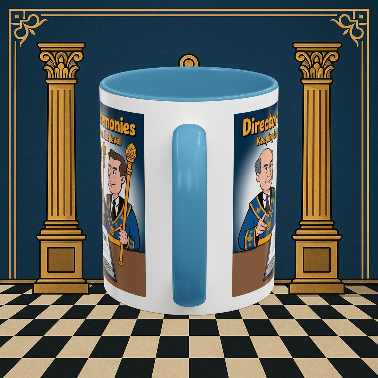 Premium Ready to Go Freemason Design | Accent Coloured 11oz Mug | Masonic Maestro | Director of Ceremonies - Masonic Mugs