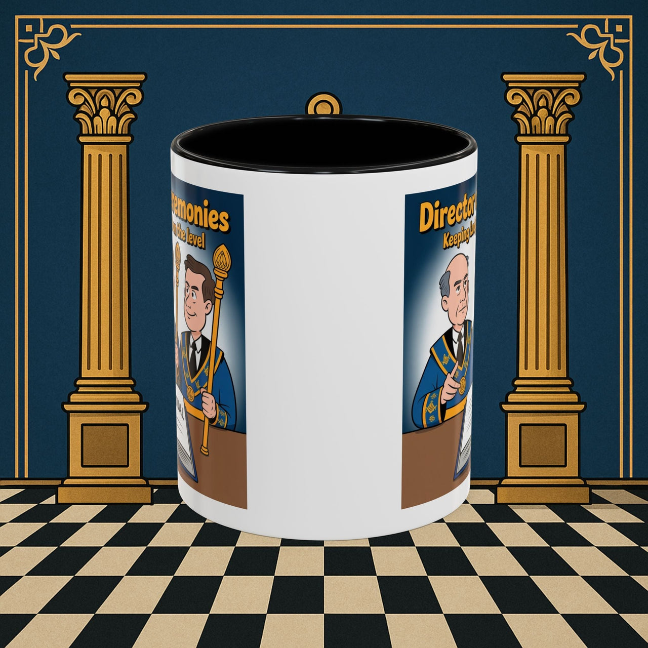 Premium Ready to Go Freemason Design | Accent Coloured 11oz Mug | Masonic Maestro | Director of Ceremonies - Masonic Mugs