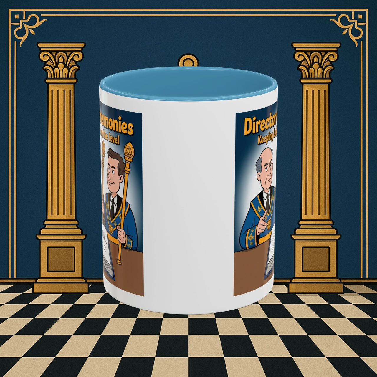 Premium Ready to Go Freemason Design | Accent Coloured 11oz Mug | Masonic Maestro | Director of Ceremonies - Masonic Mugs