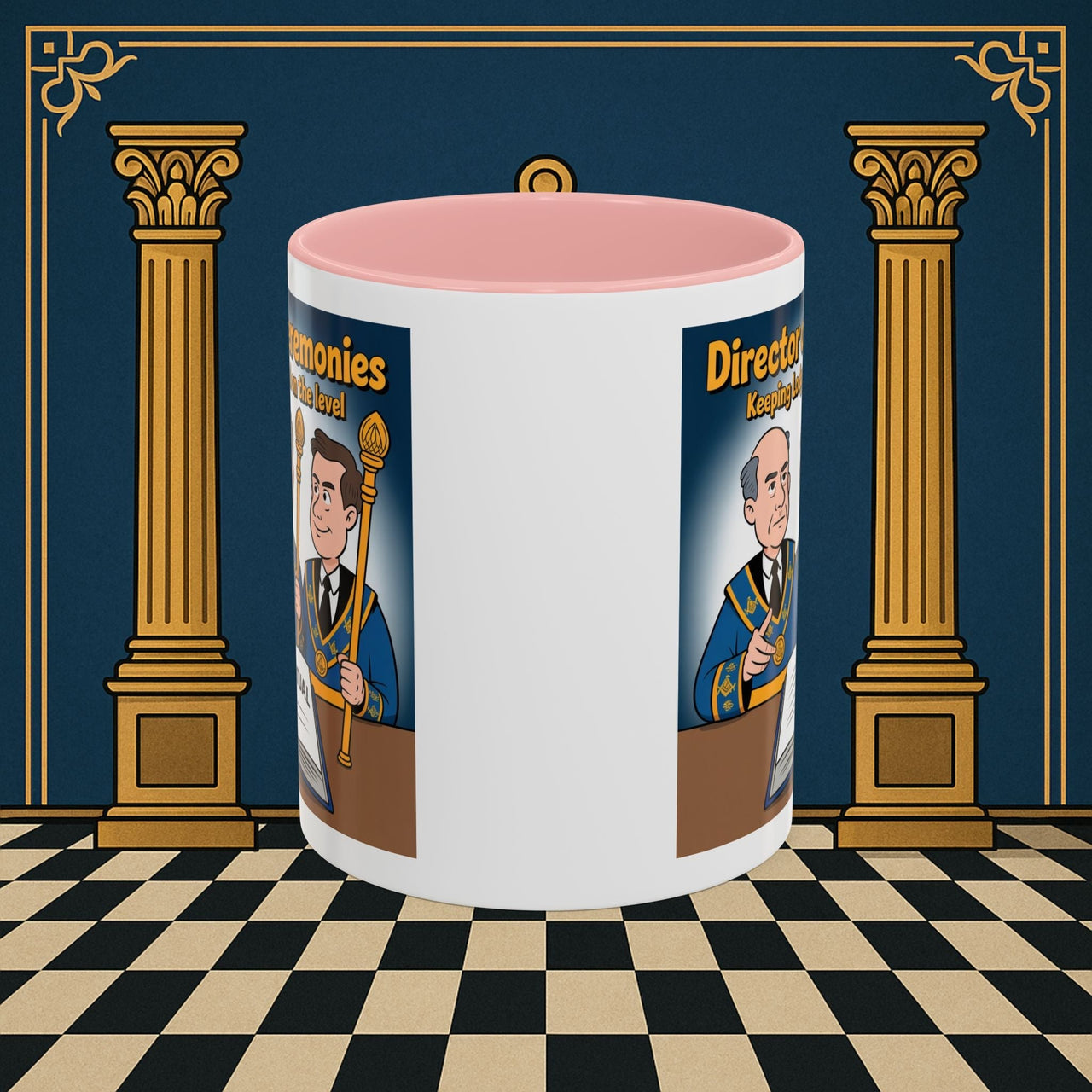 Premium Ready to Go Freemason Design | Accent Coloured 11oz Mug | Masonic Maestro | Director of Ceremonies - Masonic Mugs