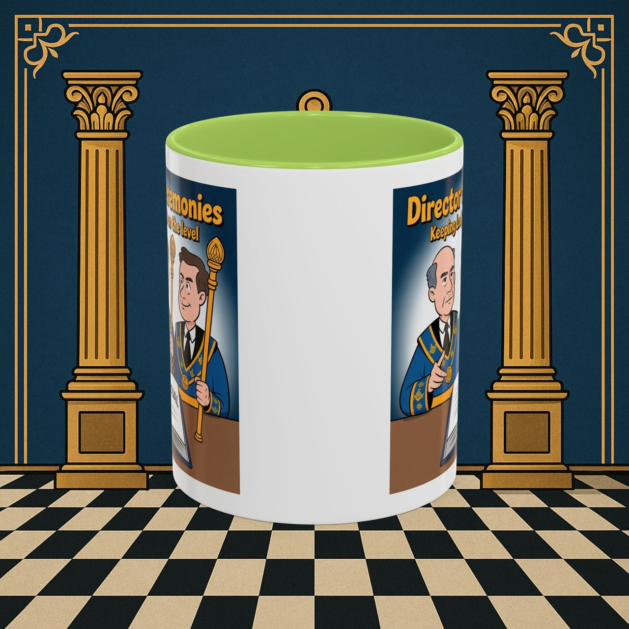 Premium Ready to Go Freemason Design | Accent Coloured 11oz Mug | Masonic Maestro | Director of Ceremonies - Masonic Mugs