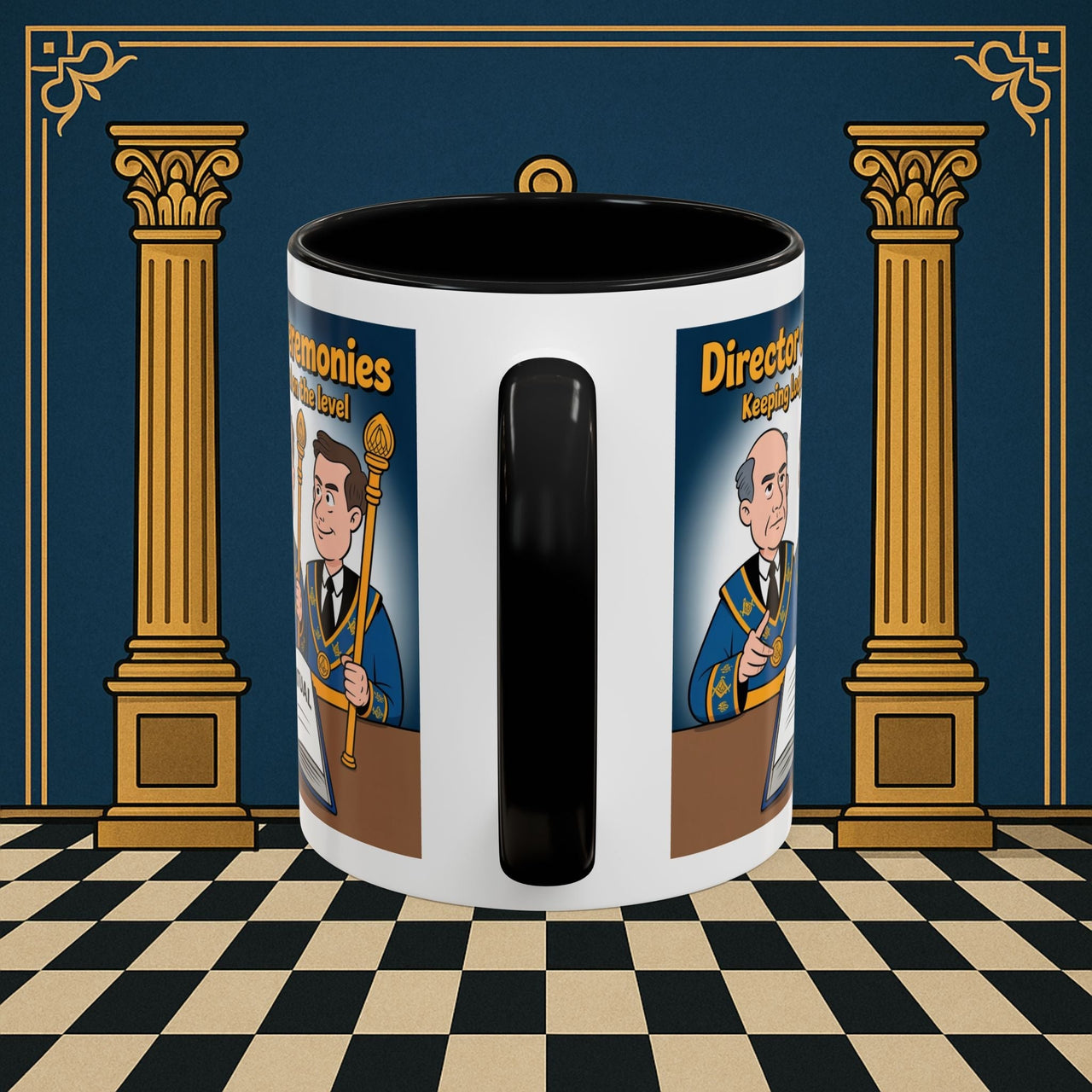 Premium Ready to Go Freemason Design | Accent Coloured 11oz Mug | Masonic Maestro | Director of Ceremonies - Masonic Mugs