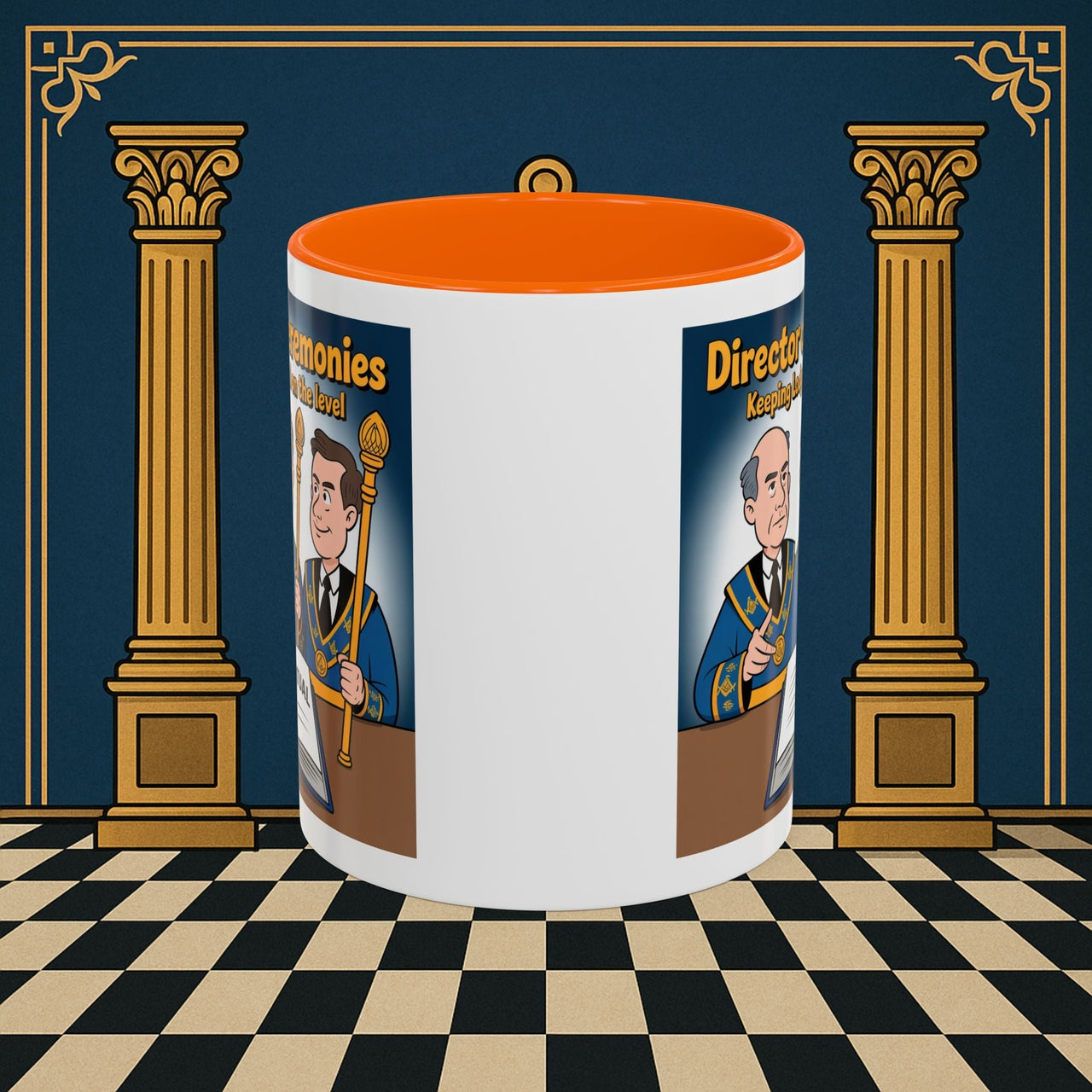 Premium Ready to Go Freemason Design | Accent Coloured 11oz Mug | Masonic Maestro | Director of Ceremonies - Masonic Mugs