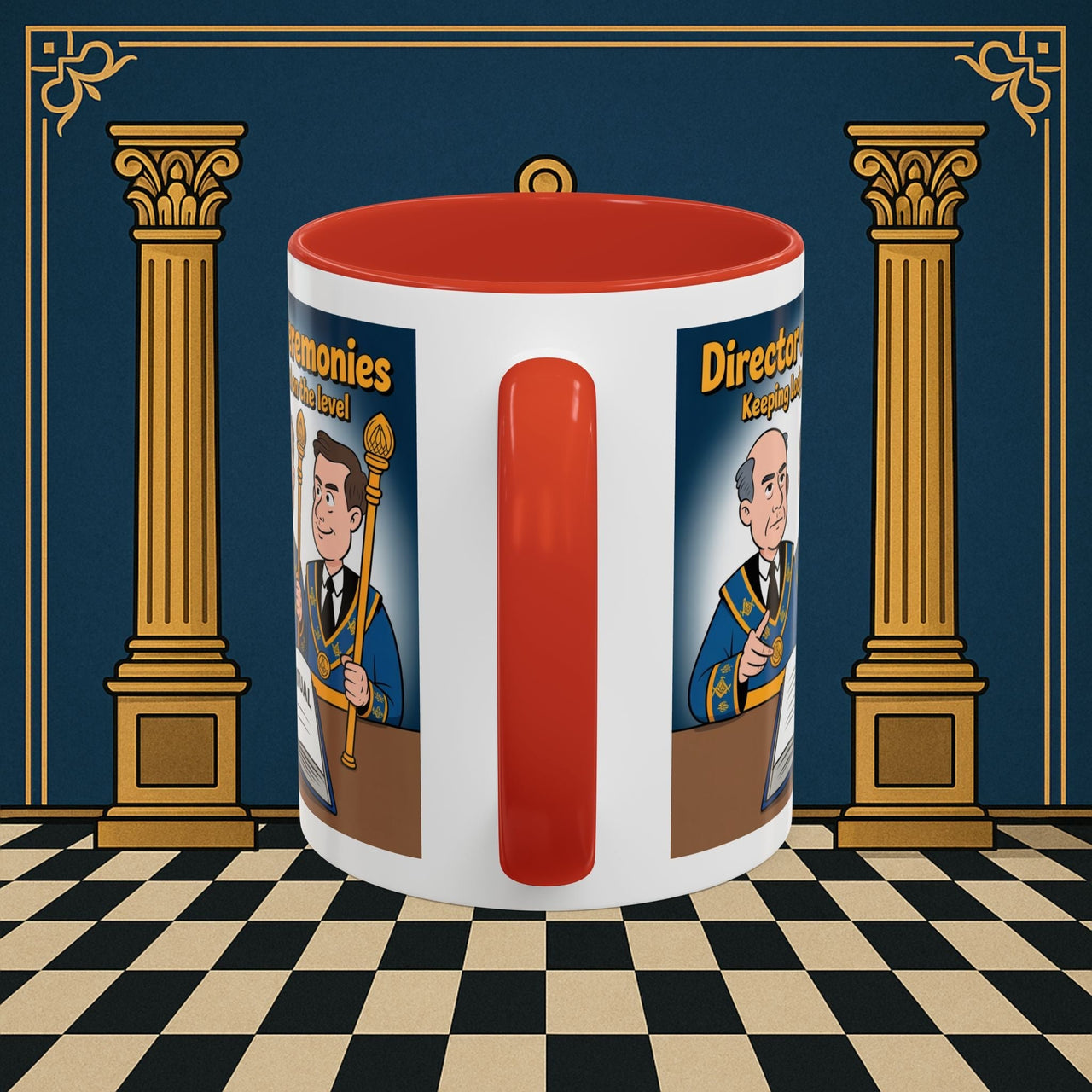 Premium Ready to Go Freemason Design | Accent Coloured 11oz Mug | Masonic Maestro | Director of Ceremonies - Masonic Mugs