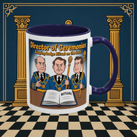 Premium Ready to Go Freemason Design | Accent Coloured 11oz Mug | Masonic Maestro | Director of Ceremonies - Masonic Mugs