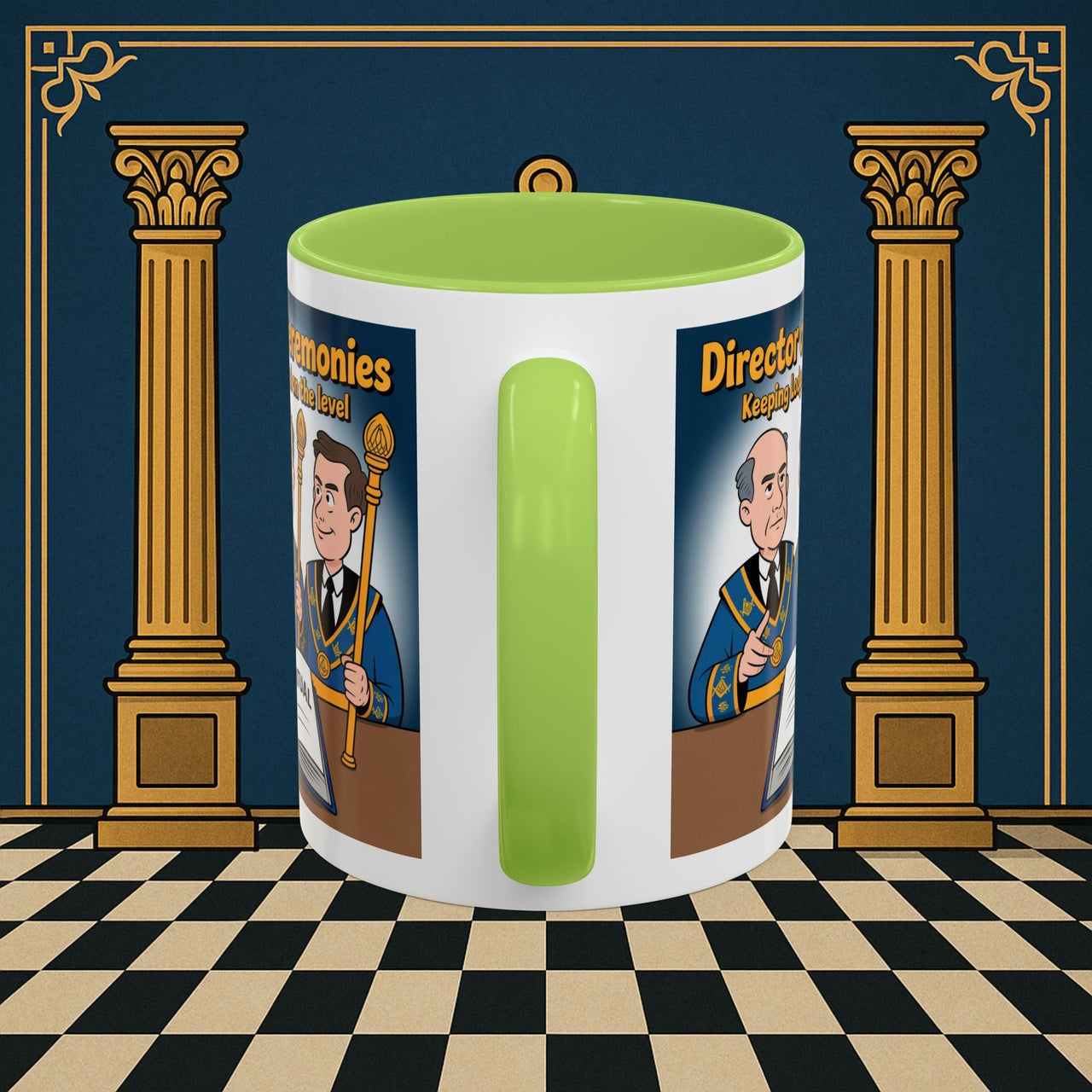 Premium Ready to Go Freemason Design | Accent Coloured 11oz Mug | Masonic Maestro | Director of Ceremonies - Masonic Mugs