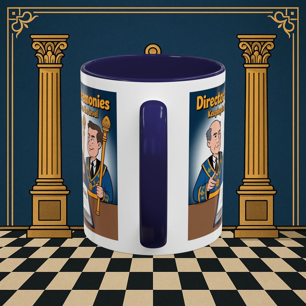 Premium Ready to Go Freemason Design | Accent Coloured 11oz Mug | Masonic Maestro | Director of Ceremonies - Masonic Mugs