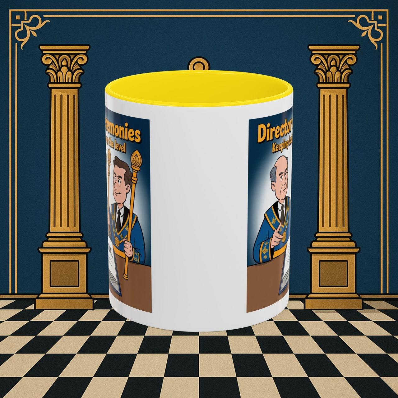 Premium Ready to Go Freemason Design | Accent Coloured 11oz Mug | Masonic Maestro | Director of Ceremonies - Masonic Mugs