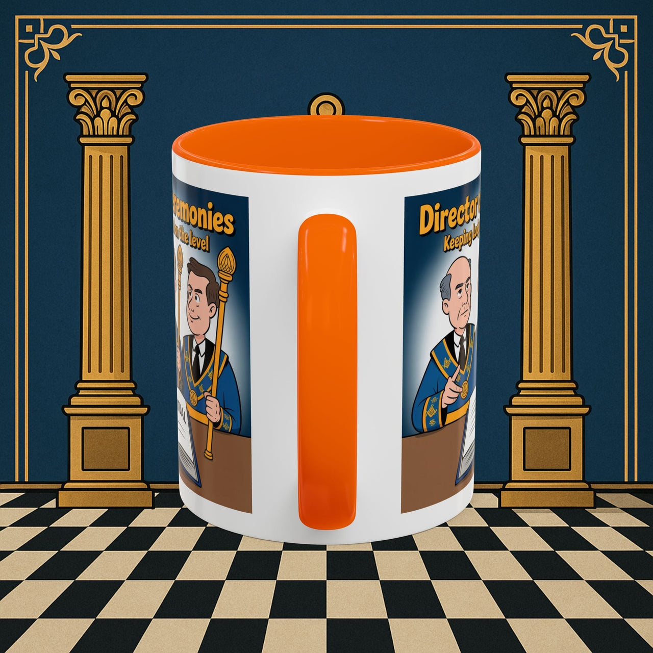Premium Ready to Go Freemason Design | Accent Coloured 11oz Mug | Masonic Maestro | Director of Ceremonies - Masonic Mugs