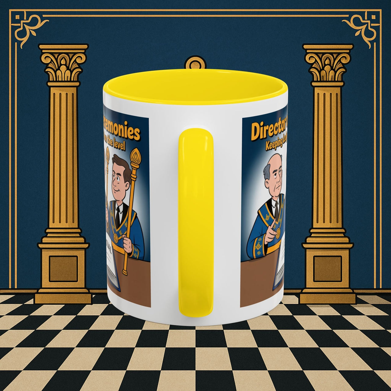 Premium Ready to Go Freemason Design | Accent Coloured 11oz Mug | Masonic Maestro | Director of Ceremonies - Masonic Mugs