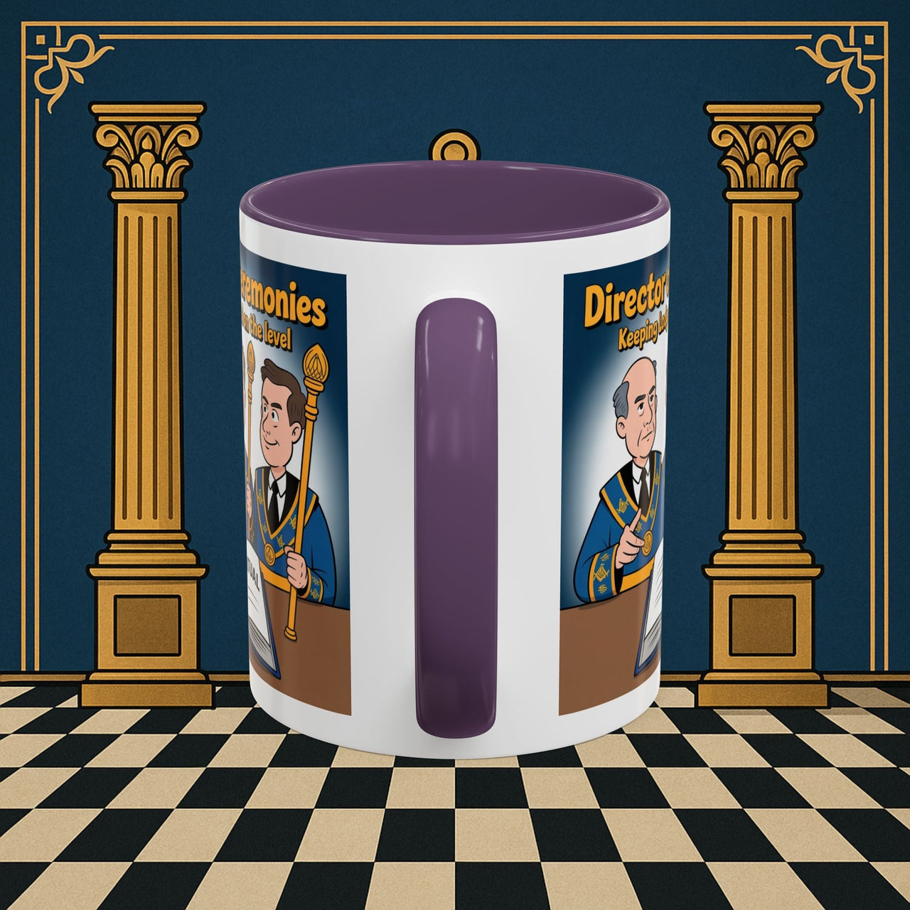 Premium Ready to Go Freemason Design | Accent Coloured 11oz Mug | Masonic Maestro | Director of Ceremonies - Masonic Mugs