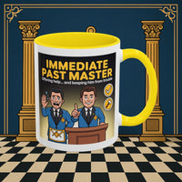 Premium Ready to Go Freemason Design | Accent Coloured 11oz Mug | Masonic Mentorship | Immediate Past Master - Masonic Mugs