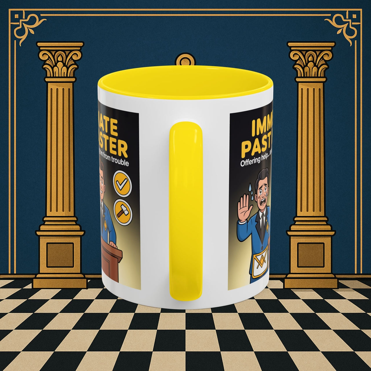 Premium Ready to Go Freemason Design | Accent Coloured 11oz Mug | Masonic Mentorship | Immediate Past Master - Masonic Mugs
