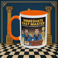 Premium Ready to Go Freemason Design | Accent Coloured 11oz Mug | Masonic Mentorship | Immediate Past Master - Masonic Mugs