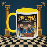 Premium Ready to Go Freemason Design | Accent Coloured 11oz Mug | Masonic Mentorship | Immediate Past Master - Masonic Mugs