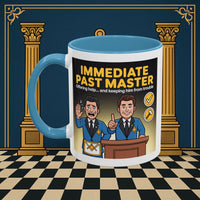 Premium Ready to Go Freemason Design | Accent Coloured 11oz Mug | Masonic Mentorship | Immediate Past Master - Masonic Mugs