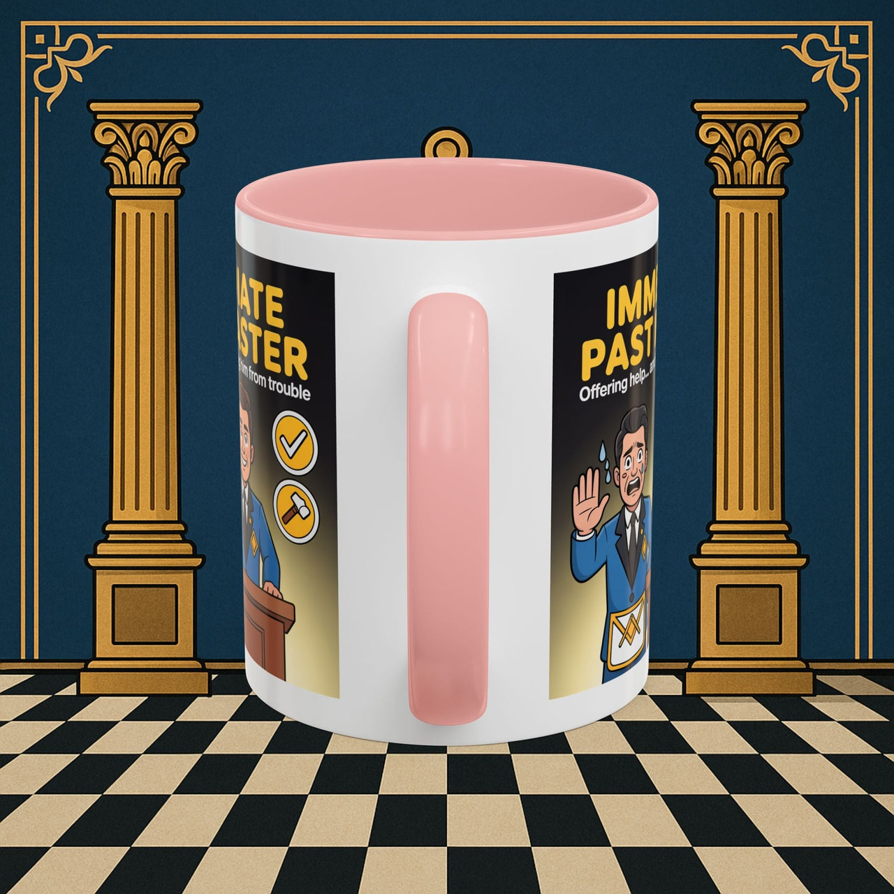 Premium Ready to Go Freemason Design | Accent Coloured 11oz Mug | Masonic Mentorship | Immediate Past Master - Masonic Mugs
