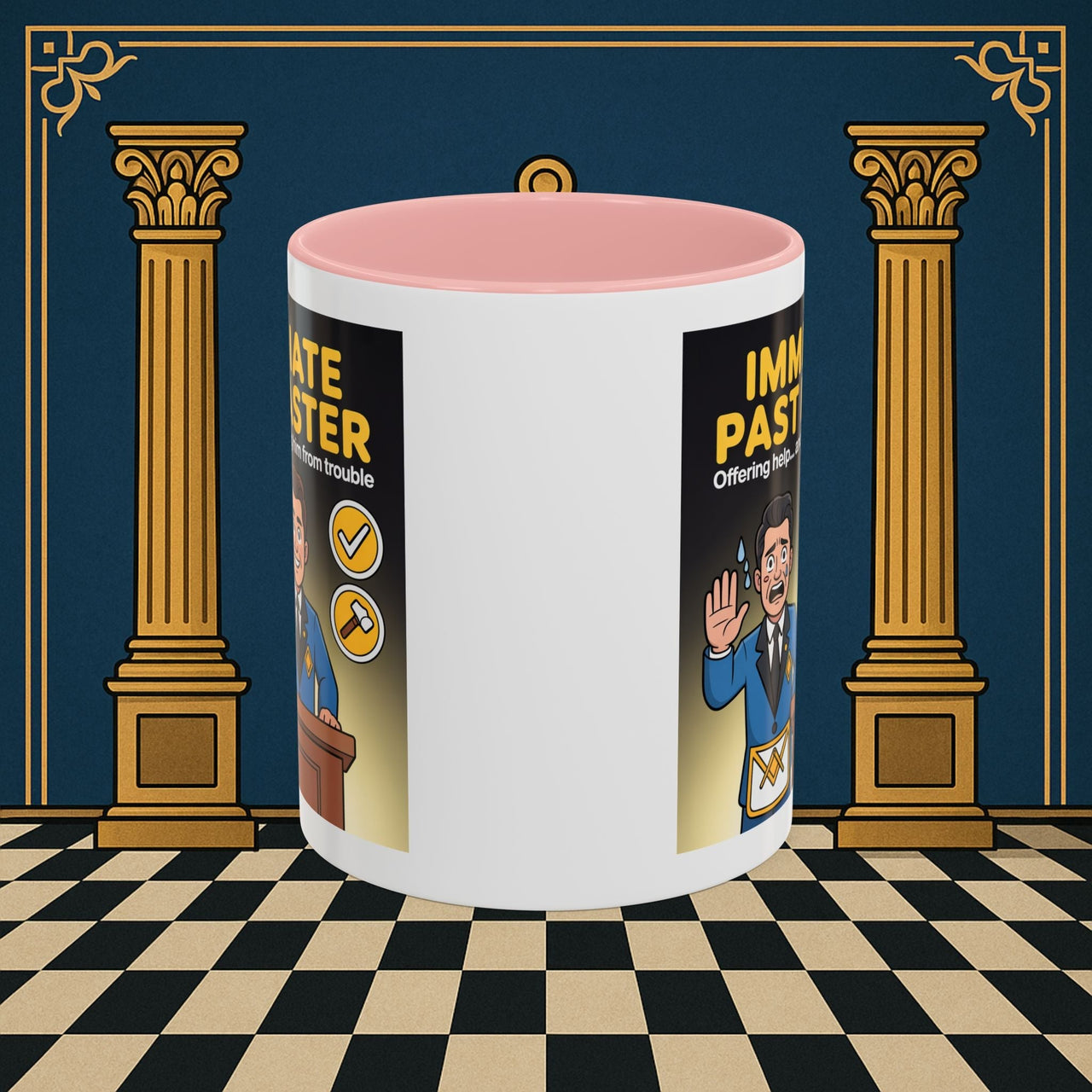 Premium Ready to Go Freemason Design | Accent Coloured 11oz Mug | Masonic Mentorship | Immediate Past Master - Masonic Mugs