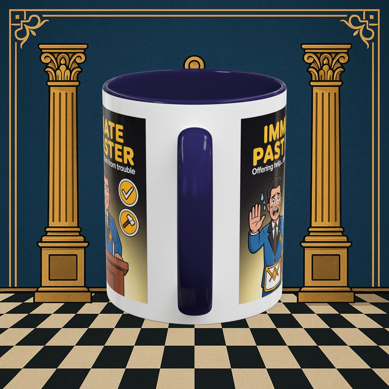 Premium Ready to Go Freemason Design | Accent Coloured 11oz Mug | Masonic Mentorship | Immediate Past Master - Masonic Mugs