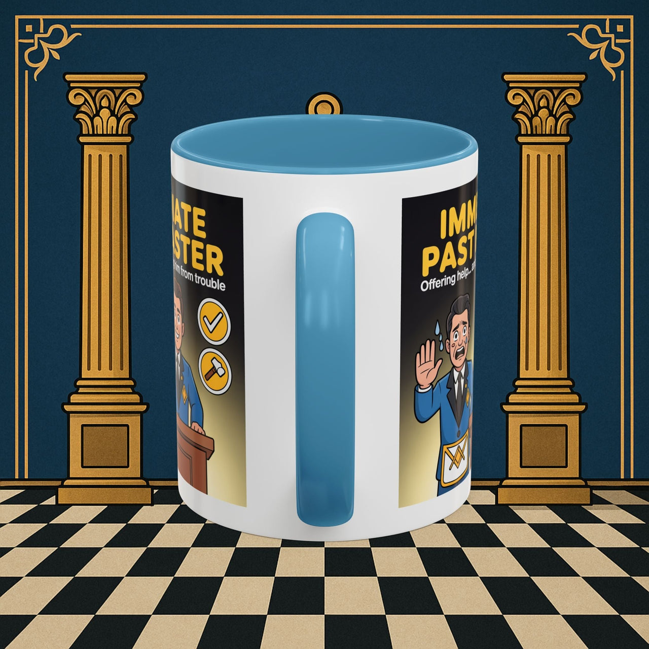 Premium Ready to Go Freemason Design | Accent Coloured 11oz Mug | Masonic Mentorship | Immediate Past Master - Masonic Mugs