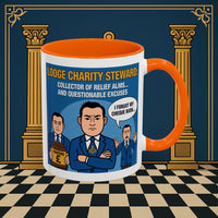 Premium Ready to Go Freemason Design | Accent Coloured 11oz Mug | The Donation Dodgers | Charity Steward - Masonic Mugs
