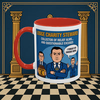 Premium Ready to Go Freemason Design | Accent Coloured 11oz Mug | The Donation Dodgers | Charity Steward - Masonic Mugs