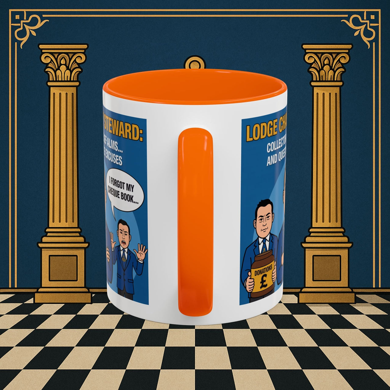 Premium Ready to Go Freemason Design | Accent Coloured 11oz Mug | The Donation Dodgers | Charity Steward - Masonic Mugs