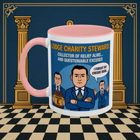 Premium Ready to Go Freemason Design | Accent Coloured 11oz Mug | The Donation Dodgers | Charity Steward - Masonic Mugs