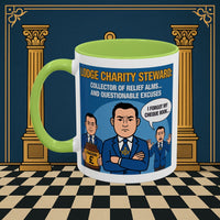 Premium Ready to Go Freemason Design | Accent Coloured 11oz Mug | The Donation Dodgers | Charity Steward - Masonic Mugs