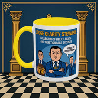 Premium Ready to Go Freemason Design | Accent Coloured 11oz Mug | The Donation Dodgers | Charity Steward - Masonic Mugs