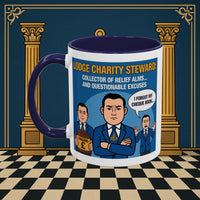 Premium Ready to Go Freemason Design | Accent Coloured 11oz Mug | The Donation Dodgers | Charity Steward - Masonic Mugs