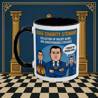 Premium Ready to Go Freemason Design | Accent Coloured 11oz Mug | The Donation Dodgers | Charity Steward - Masonic Mugs