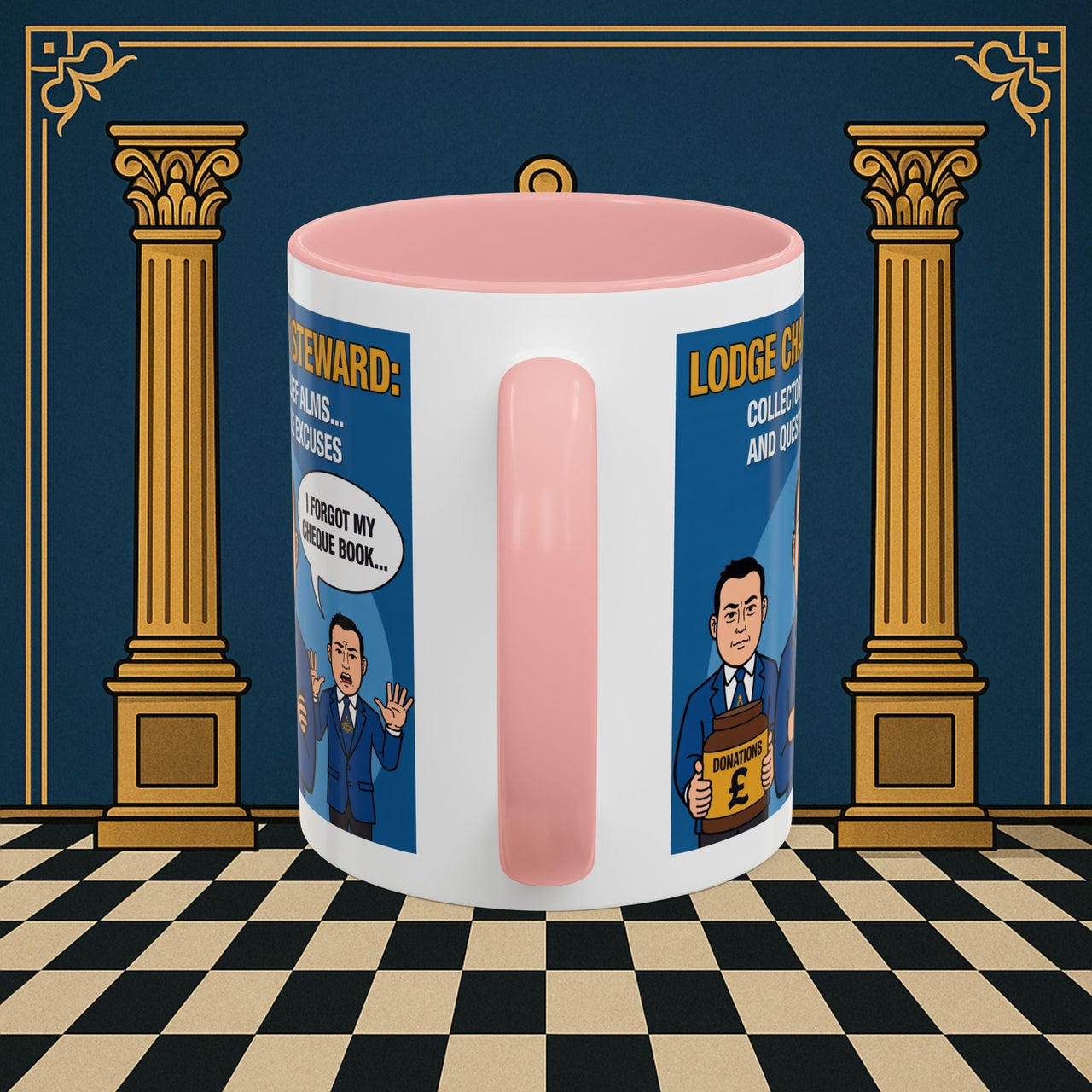Premium Ready to Go Freemason Design | Accent Coloured 11oz Mug | The Donation Dodgers | Charity Steward - Masonic Mugs