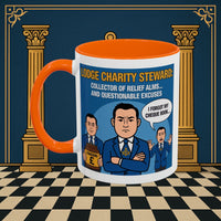 Premium Ready to Go Freemason Design | Accent Coloured 11oz Mug | The Donation Dodgers | Charity Steward - Masonic Mugs