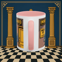 Premium Ready to Go Freemason Design | Accent Coloured 11oz Mug | The Knock Master | Inner Guard - Masonic Mugs