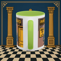 Premium Ready to Go Freemason Design | Accent Coloured 11oz Mug | The Knock Master | Inner Guard - Masonic Mugs