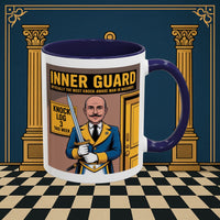 Premium Ready to Go Freemason Design | Accent Coloured 11oz Mug | The Knock Master | Inner Guard - Masonic Mugs