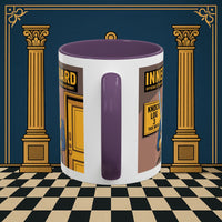 Premium Ready to Go Freemason Design | Accent Coloured 11oz Mug | The Knock Master | Inner Guard - Masonic Mugs