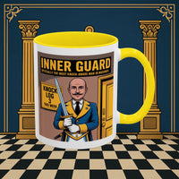 Premium Ready to Go Freemason Design | Accent Coloured 11oz Mug | The Knock Master | Inner Guard - Masonic Mugs