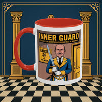 Premium Ready to Go Freemason Design | Accent Coloured 11oz Mug | The Knock Master | Inner Guard - Masonic Mugs