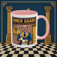 Premium Ready to Go Freemason Design | Accent Coloured 11oz Mug | The Knock Master | Inner Guard - Masonic Mugs
