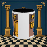 Premium Ready to Go Freemason Design | Accent Coloured 11oz Mug | The Knock Master | Inner Guard - Masonic Mugs