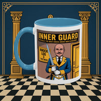 Premium Ready to Go Freemason Design | Accent Coloured 11oz Mug | The Knock Master | Inner Guard - Masonic Mugs