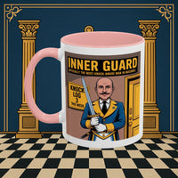 Premium Ready to Go Freemason Design | Accent Coloured 11oz Mug | The Knock Master | Inner Guard - Masonic Mugs