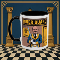 Premium Ready to Go Freemason Design | Accent Coloured 11oz Mug | The Knock Master | Inner Guard - Masonic Mugs
