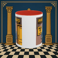Premium Ready to Go Freemason Design | Accent Coloured 11oz Mug | The Knock Master | Inner Guard - Masonic Mugs