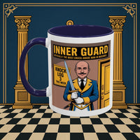 Premium Ready to Go Freemason Design | Accent Coloured 11oz Mug | The Knock Master | Inner Guard - Masonic Mugs