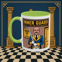 Premium Ready to Go Freemason Design | Accent Coloured 11oz Mug | The Knock Master | Inner Guard - Masonic Mugs